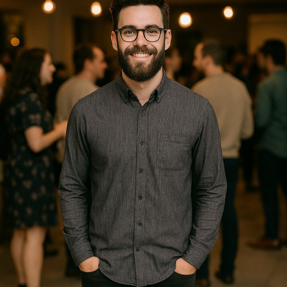 Free Planet Mens Gray Button Down long sleeve shirt  100% Cotton Preppy size XL